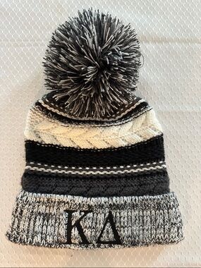 NEW! Kappa Delta / KD Black & White Pom Pom Knit Beanie